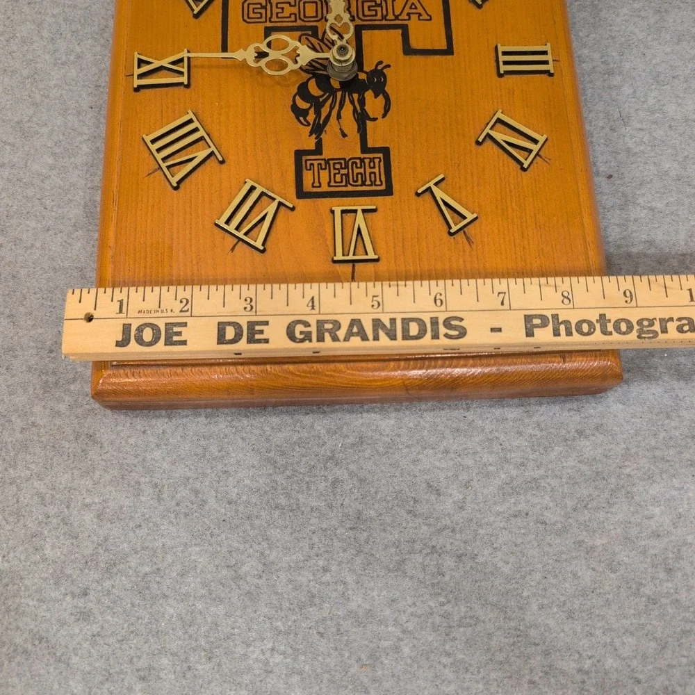 Georgia Tech Yellow Jackets Vintage Wooden Wall Clock Roman Numerals Handmade